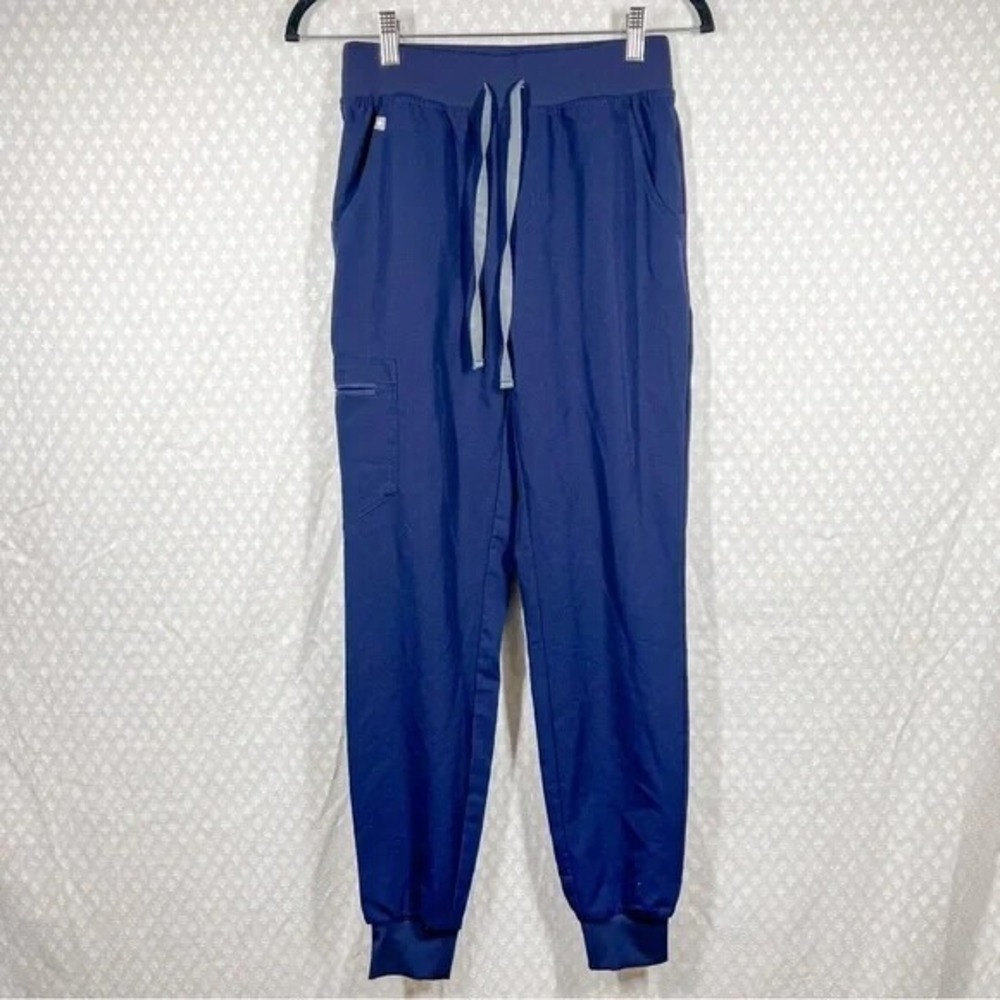 Figs Dark Blue High Rise Zamora Jogger Scrub Pants